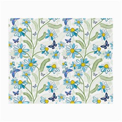 Flower Blue Butterfly Leaf Green Small Glasses Cloth by Mariart