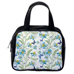 Flower Blue Butterfly Leaf Green Classic Handbags (One Side) Front