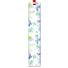 Flower Blue Butterfly Leaf Green Large Book Marks