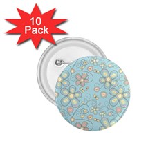 Flower Blue Butterfly Bird Yellow Floral Sexy 1 75  Buttons (10 Pack) by Mariart