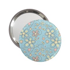 Flower Blue Butterfly Bird Yellow Floral Sexy 2 25  Handbag Mirrors by Mariart