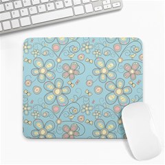 Flower Blue Butterfly Bird Yellow Floral Sexy Large Mousepads