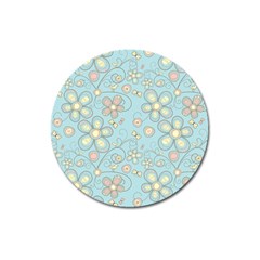 Flower Blue Butterfly Bird Yellow Floral Sexy Magnet 3  (round)