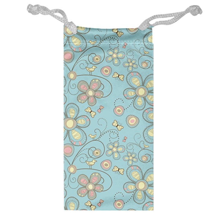 Flower Blue Butterfly Bird Yellow Floral Sexy Jewelry Bag