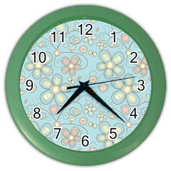 Flower Blue Butterfly Bird Yellow Floral Sexy Color Wall Clocks by Mariart