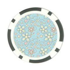 Flower Blue Butterfly Bird Yellow Floral Sexy Poker Chip Card Guard