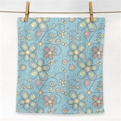 Flower Blue Butterfly Bird Yellow Floral Sexy Face Towel by Mariart