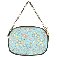 Flower Blue Butterfly Bird Yellow Floral Sexy Chain Purses (one Side)  by Mariart