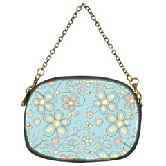 Flower Blue Butterfly Bird Yellow Floral Sexy Chain Purses (two Sides)  by Mariart