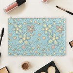 Flower Blue Butterfly Bird Yellow Floral Sexy Cosmetic Bag (Large)  Front