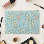 Flower Blue Butterfly Bird Yellow Floral Sexy Cosmetic Bag (Large)  Back