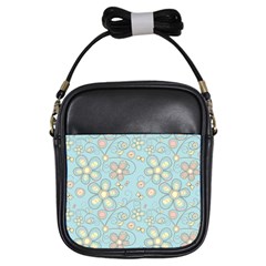 Flower Blue Butterfly Bird Yellow Floral Sexy Girls Sling Bags