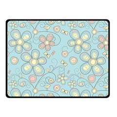 Flower Blue Butterfly Bird Yellow Floral Sexy Fleece Blanket (small)