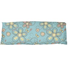 Flower Blue Butterfly Bird Yellow Floral Sexy Body Pillow Case (dakimakura)