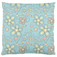 Flower Blue Butterfly Bird Yellow Floral Sexy Large Cushion Case (one Side)