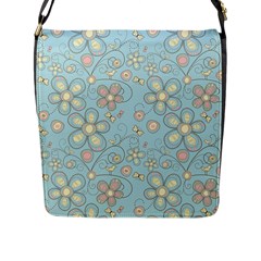 Flower Blue Butterfly Bird Yellow Floral Sexy Flap Messenger Bag (l)  by Mariart