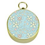 Flower Blue Butterfly Bird Yellow Floral Sexy Gold Compasses Front