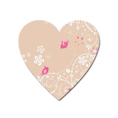 Flower Bird Love Pink Heart Valentine Animals Star Heart Magnet