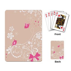 Flower Bird Love Pink Heart Valentine Animals Star Playing Card by Mariart