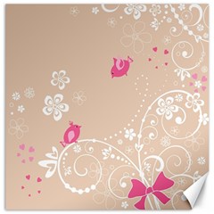 Flower Bird Love Pink Heart Valentine Animals Star Canvas 12  X 12  