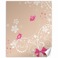 Flower Bird Love Pink Heart Valentine Animals Star Canvas 16  X 20  