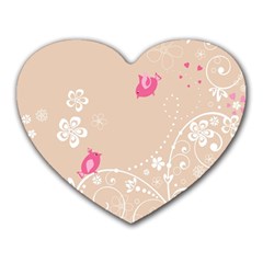 Flower Bird Love Pink Heart Valentine Animals Star Heart Mousepads