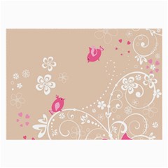 Flower Bird Love Pink Heart Valentine Animals Star Large Glasses Cloth (2-side)