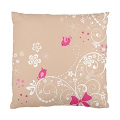 Flower Bird Love Pink Heart Valentine Animals Star Standard Cushion Case (two Sides) by Mariart