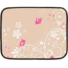 Flower Bird Love Pink Heart Valentine Animals Star Double Sided Fleece Blanket (mini)  by Mariart