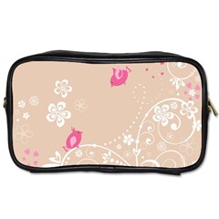 Flower Bird Love Pink Heart Valentine Animals Star Toiletries Bags by Mariart