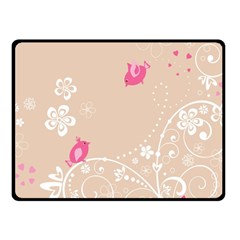 Flower Bird Love Pink Heart Valentine Animals Star Fleece Blanket (small)