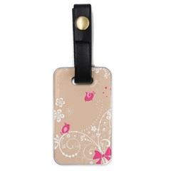 Flower Bird Love Pink Heart Valentine Animals Star Luggage Tags (one Side) 