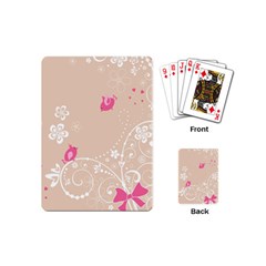 Flower Bird Love Pink Heart Valentine Animals Star Playing Cards (mini)  by Mariart