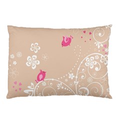 Flower Bird Love Pink Heart Valentine Animals Star Pillow Case (two Sides) by Mariart