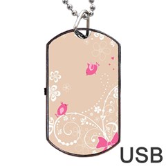 Flower Bird Love Pink Heart Valentine Animals Star Dog Tag Usb Flash (one Side)