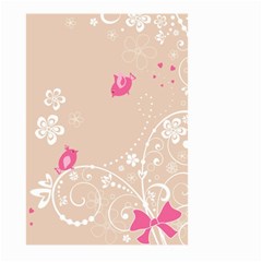 Flower Bird Love Pink Heart Valentine Animals Star Large Garden Flag (two Sides) by Mariart