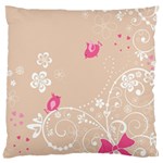 Flower Bird Love Pink Heart Valentine Animals Star Large Cushion Case (Two Sides) Front