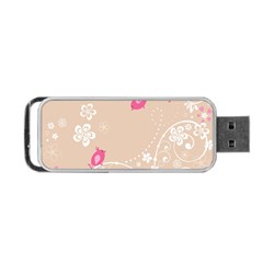 Flower Bird Love Pink Heart Valentine Animals Star Portable Usb Flash (one Side) by Mariart