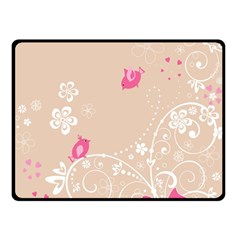 Flower Bird Love Pink Heart Valentine Animals Star Double Sided Fleece Blanket (small)  by Mariart