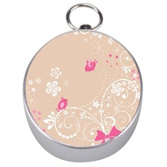 Flower Bird Love Pink Heart Valentine Animals Star Silver Compasses