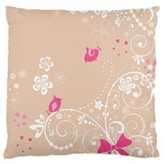 Flower Bird Love Pink Heart Valentine Animals Star Standard Flano Cushion Case (one Side) by Mariart