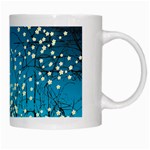 Flower Back Leaf River Blue Star White Mugs Right