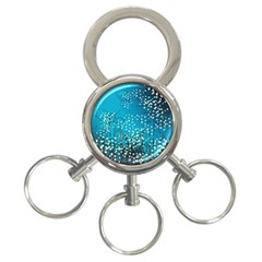 Flower Back Leaf River Blue Star 3-Ring Key Chains