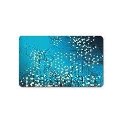 Flower Back Leaf River Blue Star Magnet (name Card) by Mariart