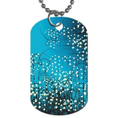 Flower Back Leaf River Blue Star Dog Tag (Two Sides)