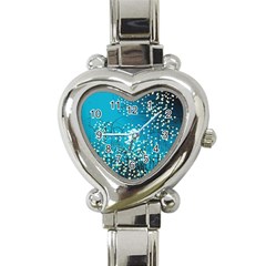 Flower Back Leaf River Blue Star Heart Italian Charm Watch