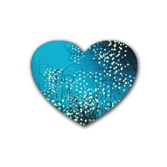 Flower Back Leaf River Blue Star Heart Coaster (4 pack) 