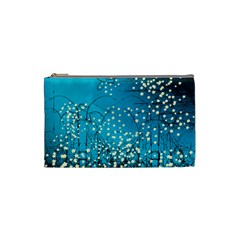 Flower Back Leaf River Blue Star Cosmetic Bag (Small) 