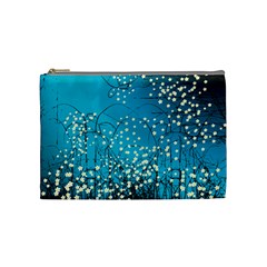 Flower Back Leaf River Blue Star Cosmetic Bag (Medium) 