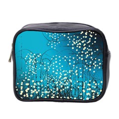 Flower Back Leaf River Blue Star Mini Toiletries Bag 2-Side